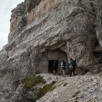 Entering the De Luca Innerkofler tunnels (Harry Potts)