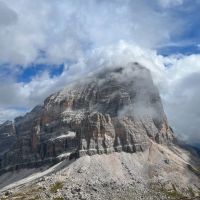 A view of Tofana di Rozes from Col dei Bos