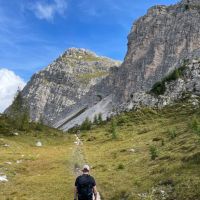 Harry Potts on the approach to Lago Di Sorapiss