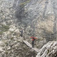 James Pike on the Brigata Tridentina rope bridge