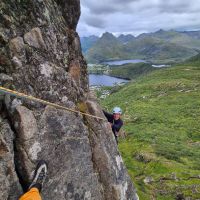 The amazing traverse pitch on 1910 Ruta N4+, Solvaergeita