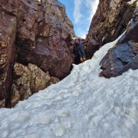 One of the bare chockstones in Post Box Gully (Andy Stratford)