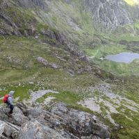 Mat admiring the view from Cneifon Arete (Will Fitzmaurice)